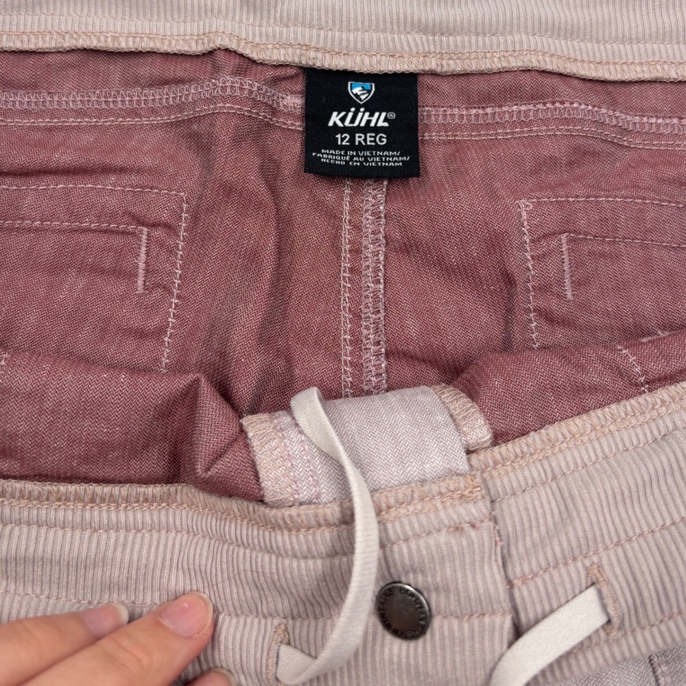 Kuhl Women 12 Reg Cabo Mauve Linen Blend Straight Leg Hiking Outdoor Pants - Picture 2 of 9